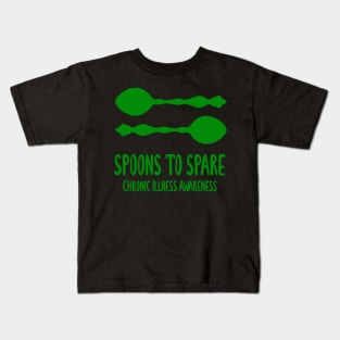 Spoons To Spare - Chronic Illness Awareness (Green) Kids T-Shirt